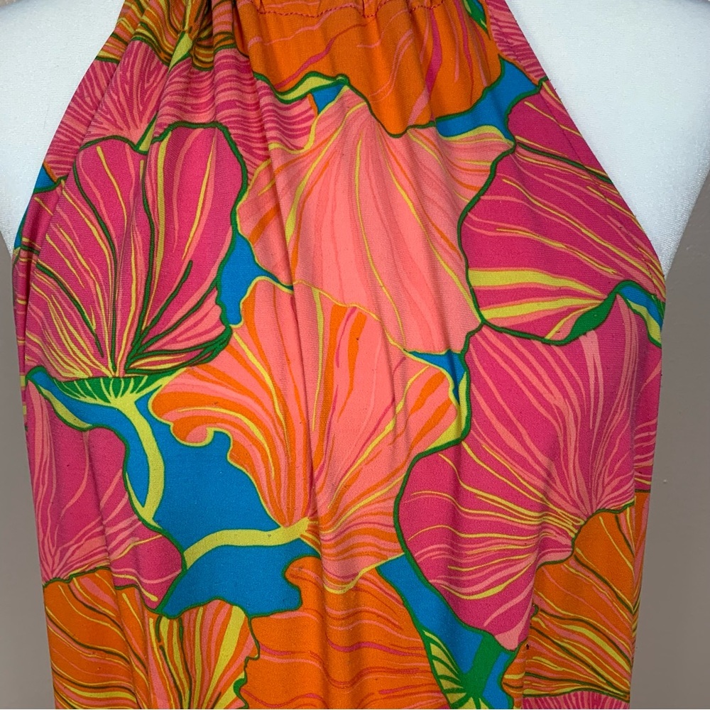 Trina Turk Milan Ginko Maxi Halter Tropical Floral Dress - Picture 11 of 12